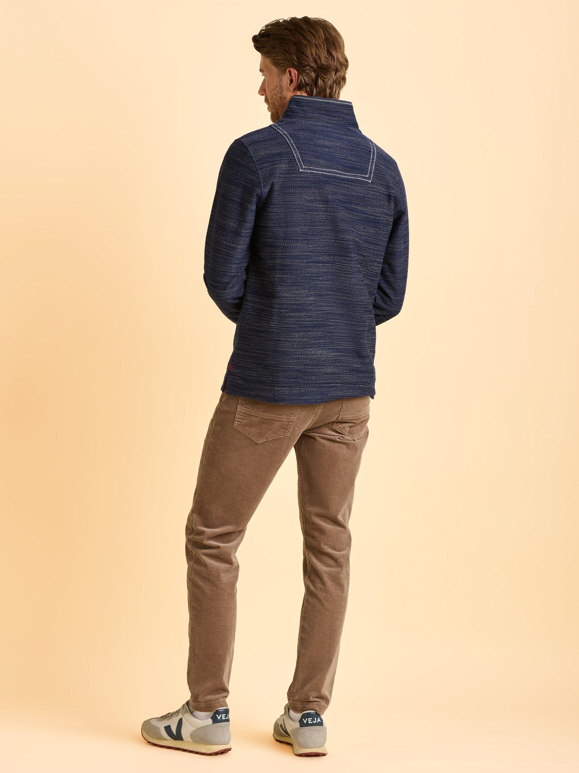 Product image 2 of 6, which shows Brakeburn Weymouth Quarter Zip Sweatshirt, Blue, S