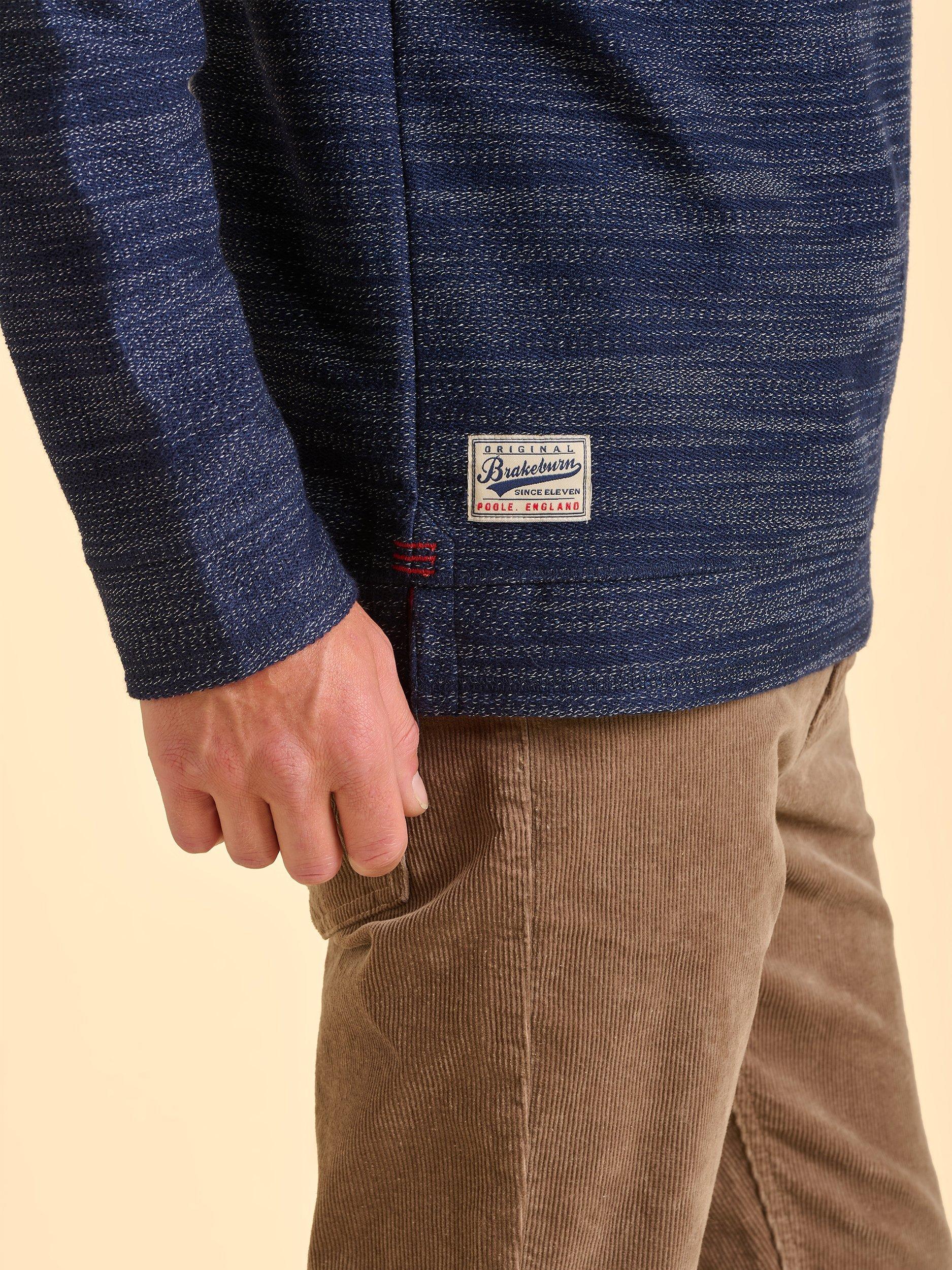 Product image 5 of 6, which shows Brakeburn Weymouth Quarter Zip Sweatshirt, Blue, S