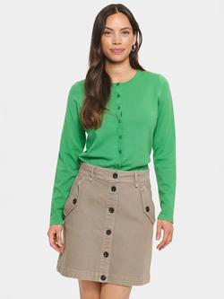 Saint Tropez Mila Round Neck Cardigan, Green, Green
