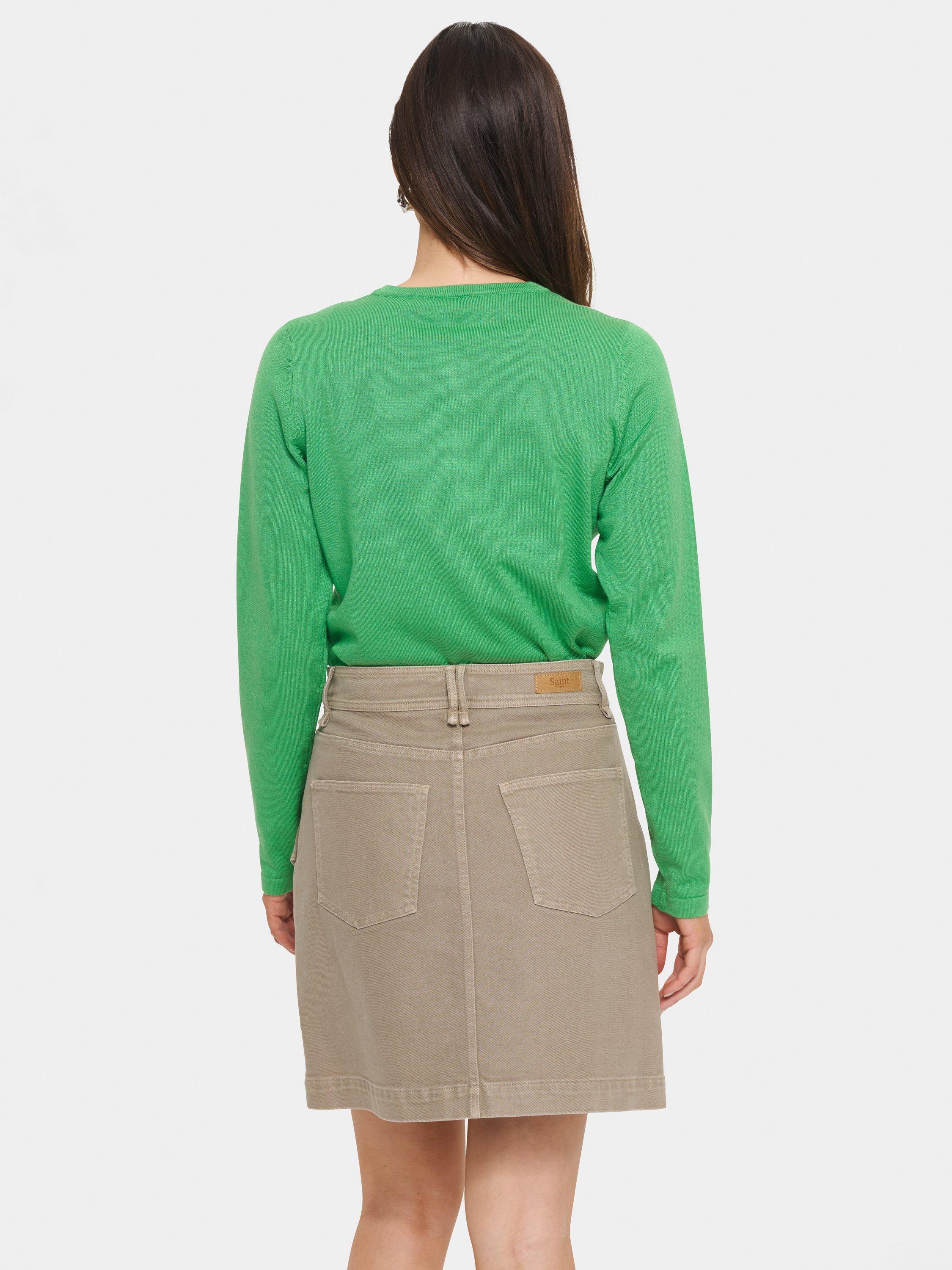 Product image 2 of 6, which shows Saint Tropez Mila Round Neck Cardigan, Green, M