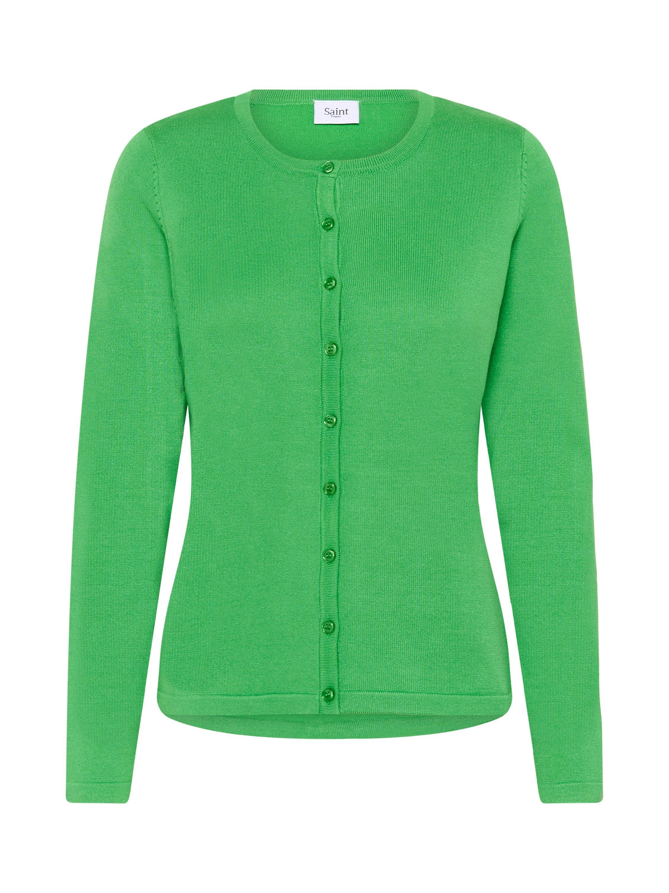 Product image 5 of 6, which shows Saint Tropez Mila Round Neck Cardigan, Green, M