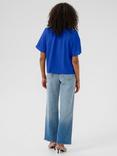 KAFFE Lianna Short Sleeve Tie Neck Blouse