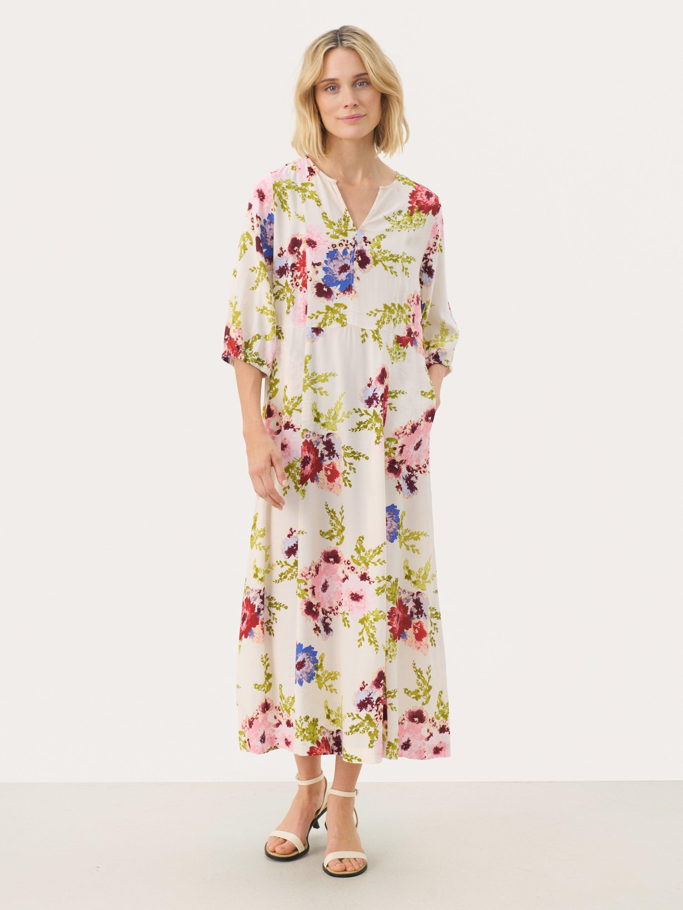 Product image 1 of 6, which shows Part Two Titta Floral Midi Dress, Multi, 8