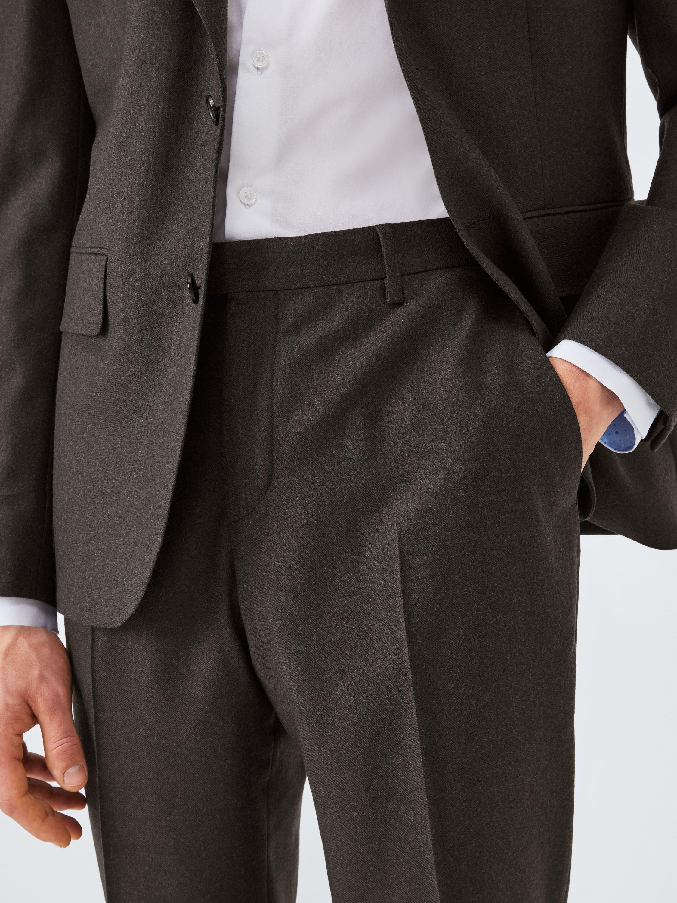 Product image 6 of 7, which shows Paul Smith Twill Flannel Suit Trousers, Brown, 32R