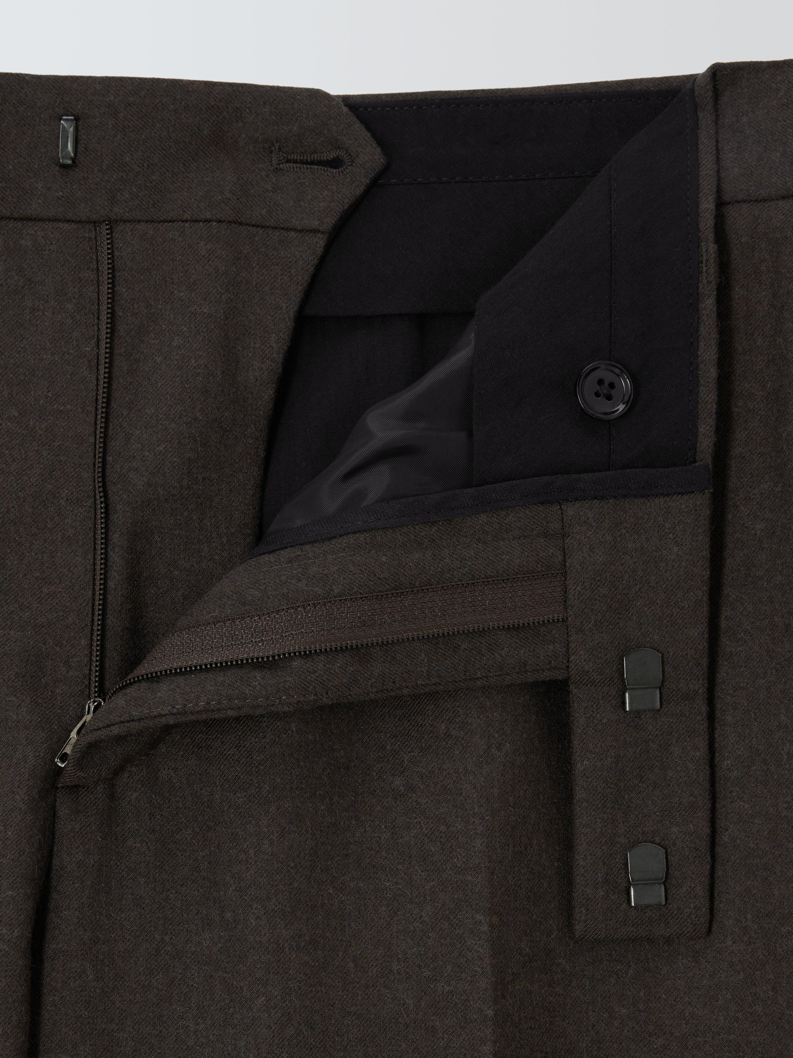 Product image 7 of 7, which shows Paul Smith Twill Flannel Suit Trousers, Brown, 32R