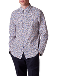 Paul Smith Cotton Blend Polka Dot Poplin Long Sleeve Collar Shirt