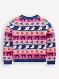 Mini Boden Kids' Edie Wool Blend Cardigan, Pink Halloween