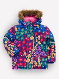 Mini Boden Kids' Hooded Waterproof Coat, Multi Leopard