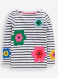 Mini Boden Kids' Ella Cotton Breton Top, Multi Flower