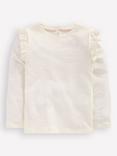 Mini Boden Kids' Cotton Frill Sleeve Top, Soft Ivory