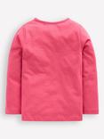 Mini Boden Kids' Riso Cotton Long Sleeved T-Shirt, Pink Butterflies