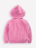 Mini Boden Kids' Velour Zipped Heart Pocket Hoodie, Formica Pink