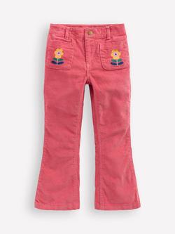 Mini Boden Kids' Corduroy Kick Flare Trousers, Rose Pink, Rose Pink