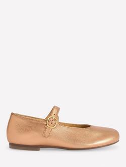 Mini Boden Kids' Metallic Leather Mary Jane Shoes, Bronze, Bronze