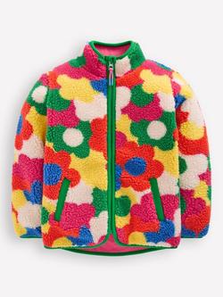 Mini Boden Kids' Eden Borg Zip Jacket, Multi Flower Power, Multi Flower Power
