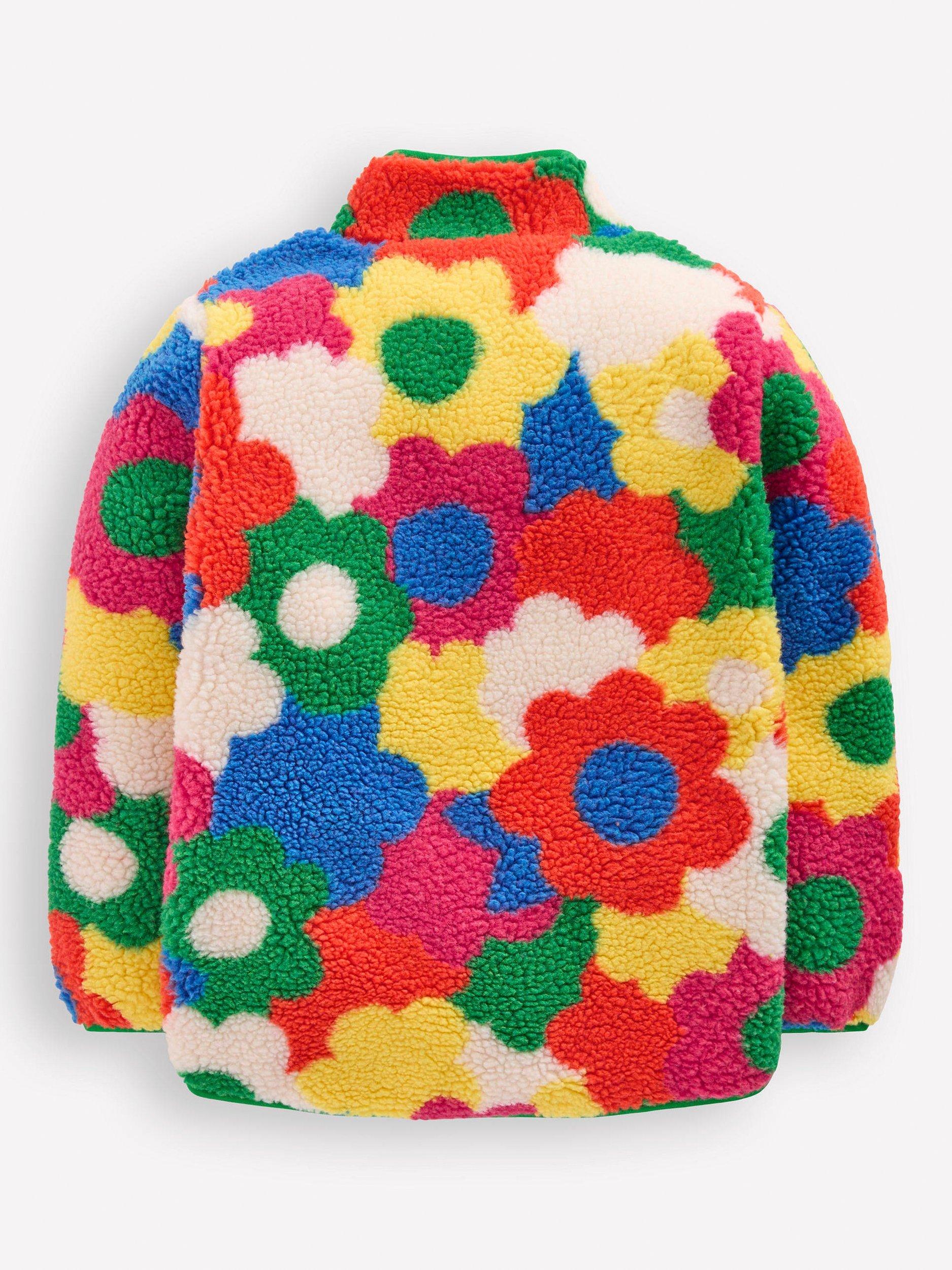 Product image 2 of 4, which shows Mini Boden Kids' Eden Borg Zip Jacket, Multi Flower Power, 10-11 years
