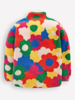 Mini Boden Kids' Eden Borg Zip Jacket, Multi Flower Power - view 2, Multi Flower Power