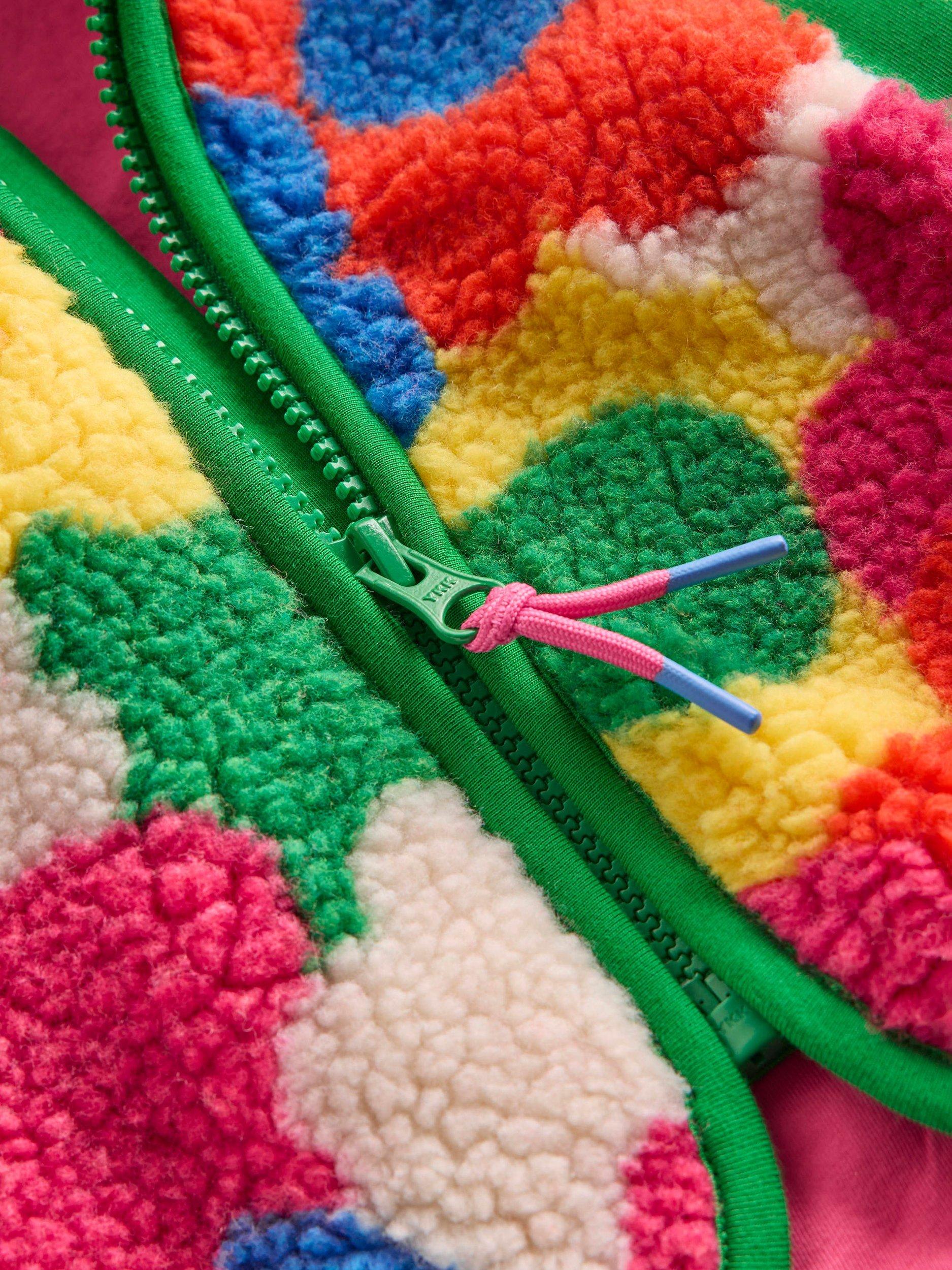 Product image 3 of 4, which shows Mini Boden Kids' Eden Borg Zip Jacket, Multi Flower Power, 10-11 years