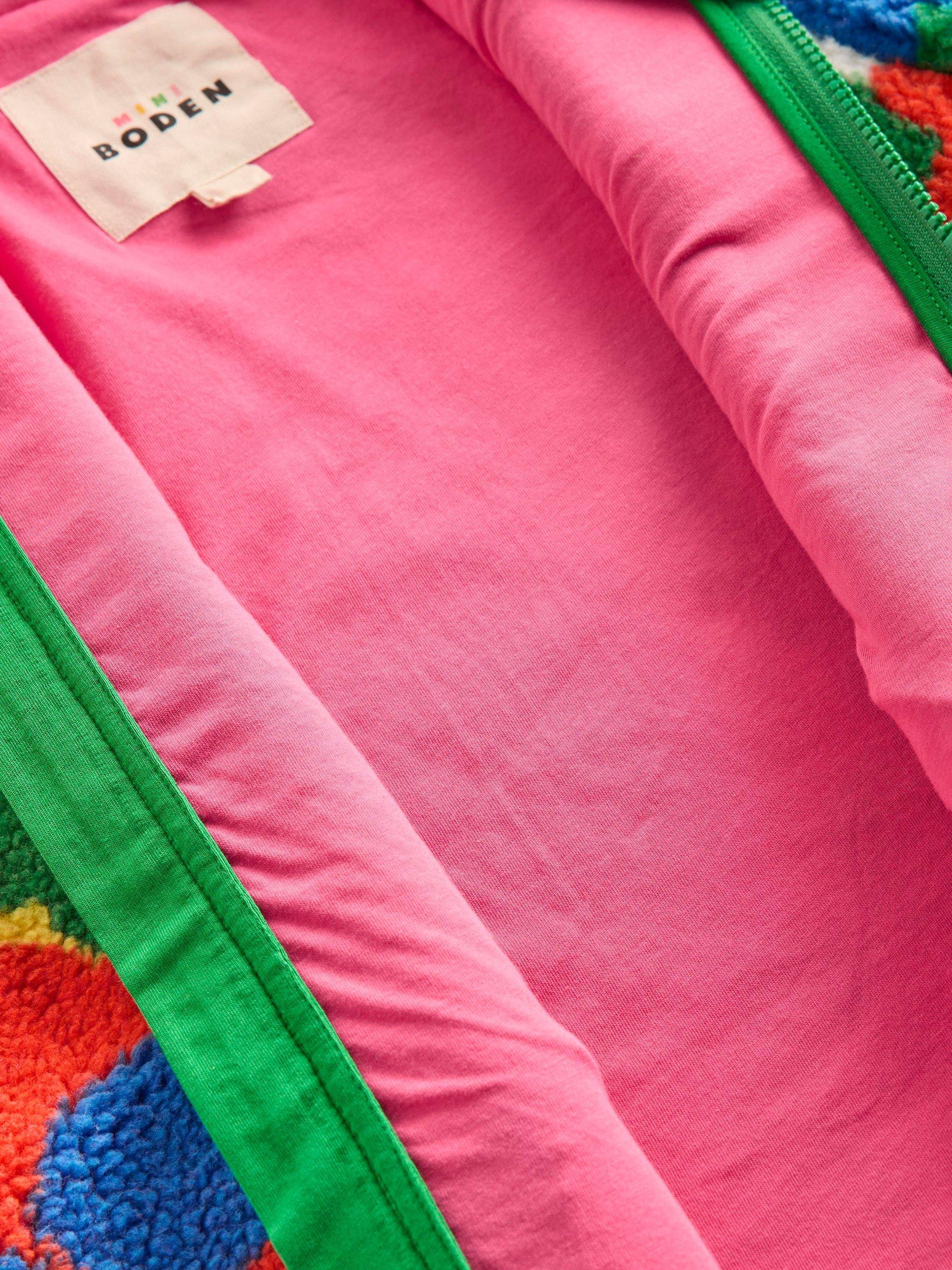 Product image 4 of 4, which shows Mini Boden Kids' Eden Borg Zip Jacket, Multi Flower Power, 10-11 years