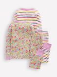 Mini Boden Kids' Cotton Long Sleeved Pyjamas, Pack of 2, Flowerbed Multi
