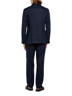 SISLEY Single Breasted Linen Blazer - view 2, Blue