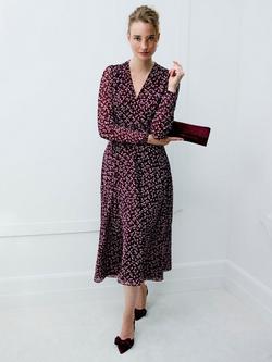 Hobbs Aurora Celestial Jersey Dress, Onyx Red/Multi, Onyx Red/Multi