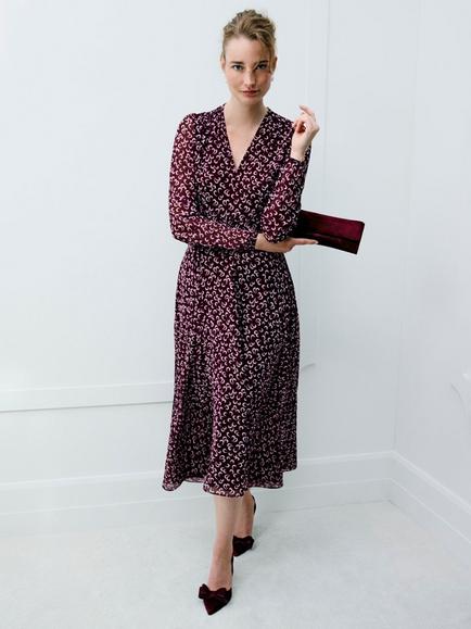 Hobbs Aurora Celestial Jersey Dress, Onyx Red/Multi, Onyx Red/Multi