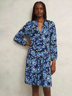 Hobbs Harper Floral Jersey Dress, Navy/Multi, Navy/Multi