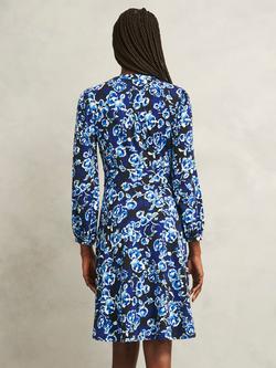 Hobbs Harper Floral Jersey Dress, Navy/Multi - view 2, Navy/Multi