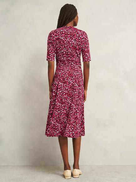 Hobbs Jaci Jersey Dress, Red/Multi - view 2, Red/Multi