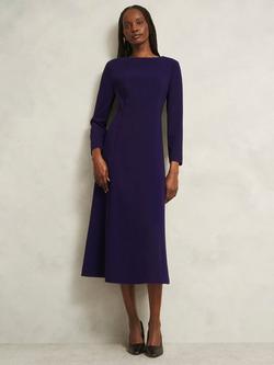 Hobbs Leonora Midi Dress, Midnight Purple