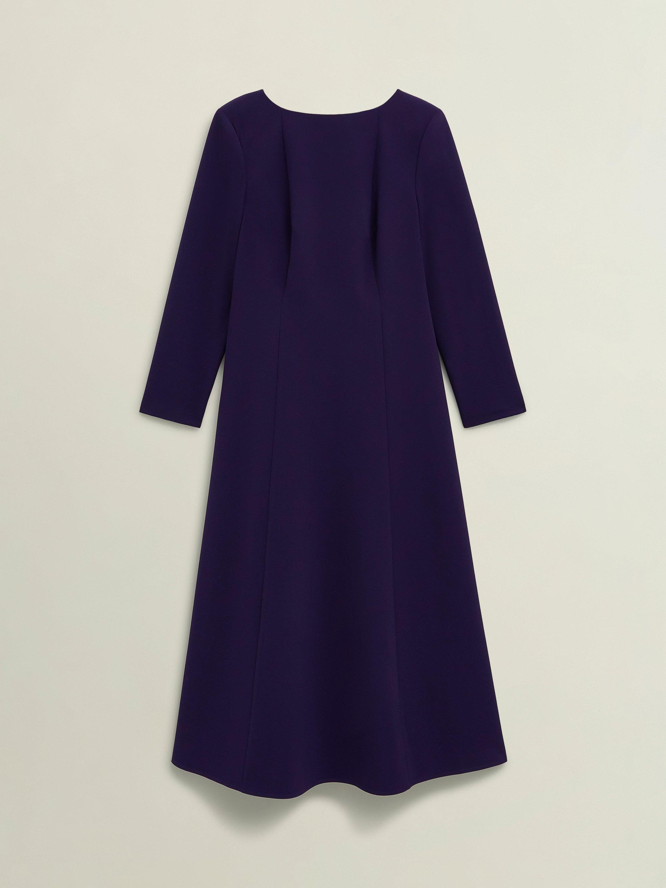 Product image 4 of 6, which shows Hobbs Leonora Midi Dress, Midnight Purple, 8