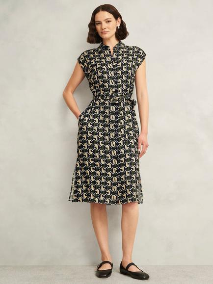 Hobbs Petite Kalinda Geometric Dress, Multi, Multi