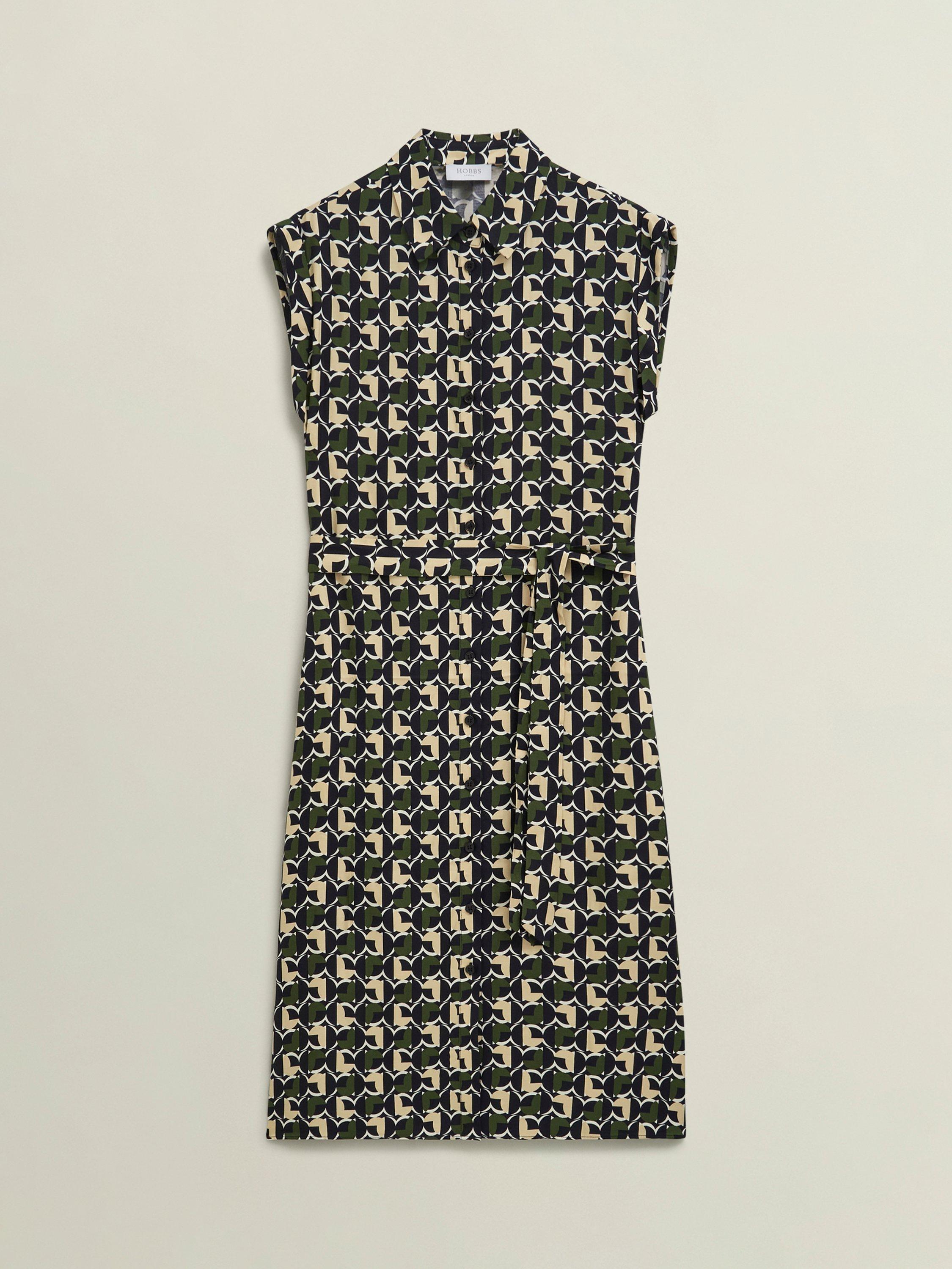 Product image 4 of 4, which shows Hobbs Petite Kalinda Geometric Dress, Multi, 10