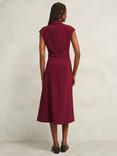 Hobbs Petite Leslie Belted Dress, Beryl Red