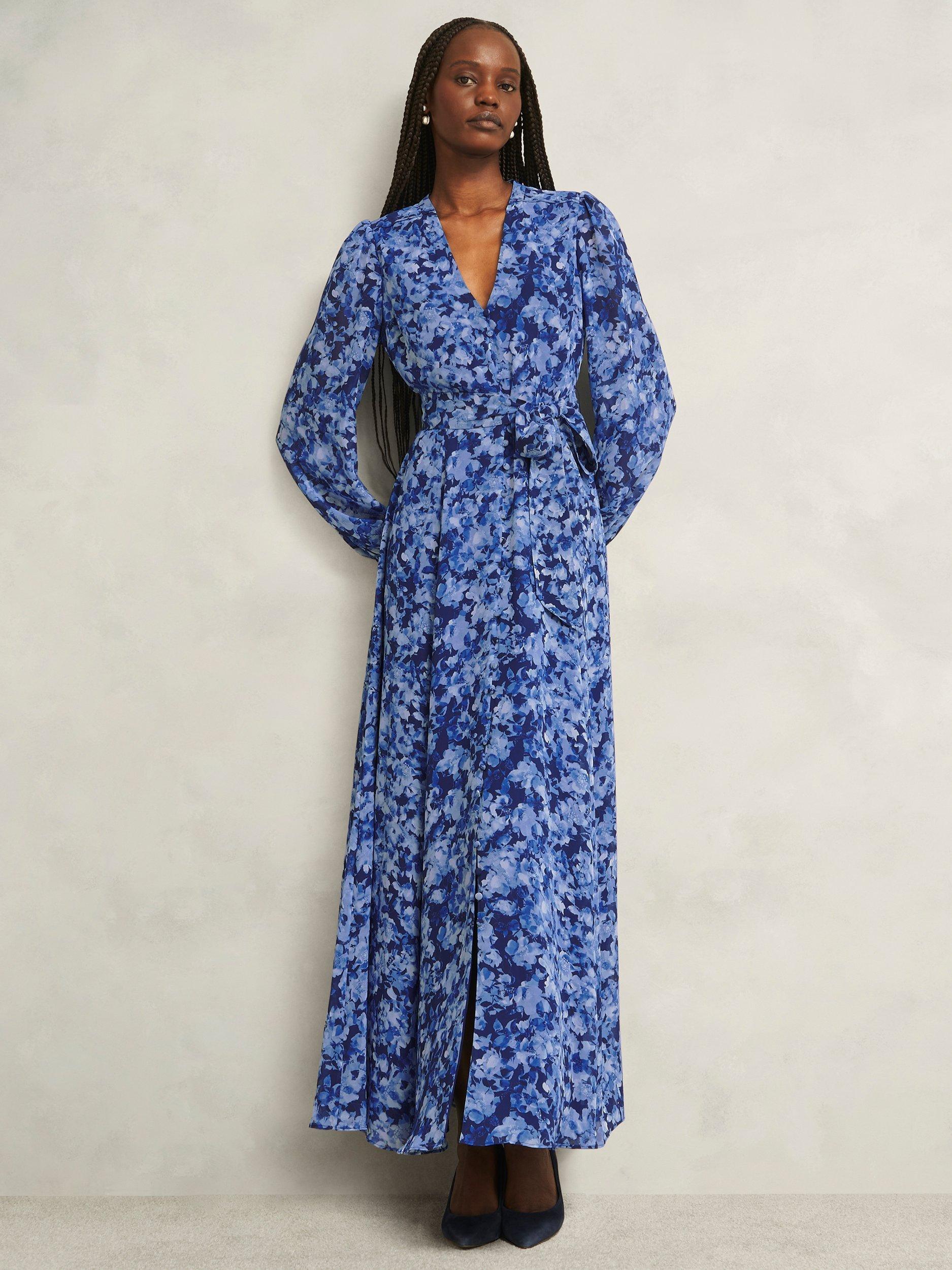 Hobbs Petite Thea Floral A-Line Maxi Dress