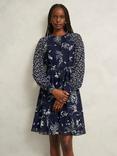 Hobbs Rosie Contrast Print Sheer Accent Dress