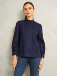 Hobbs Cici Pintuck Shirt, True Navy