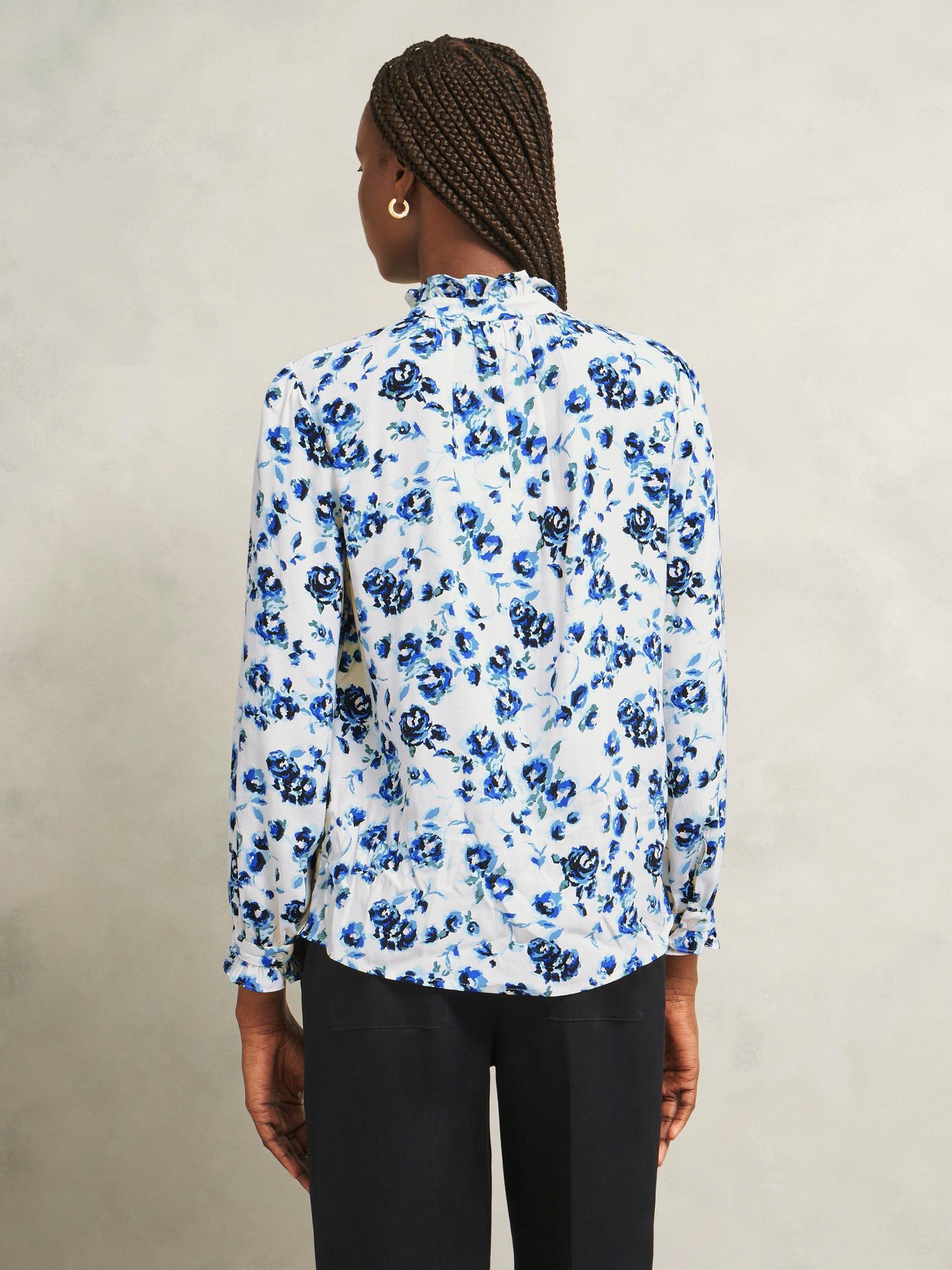 Product image 2 of 6, which shows Hobbs Elspeth Floral Top, Ivory/Multi, 12
