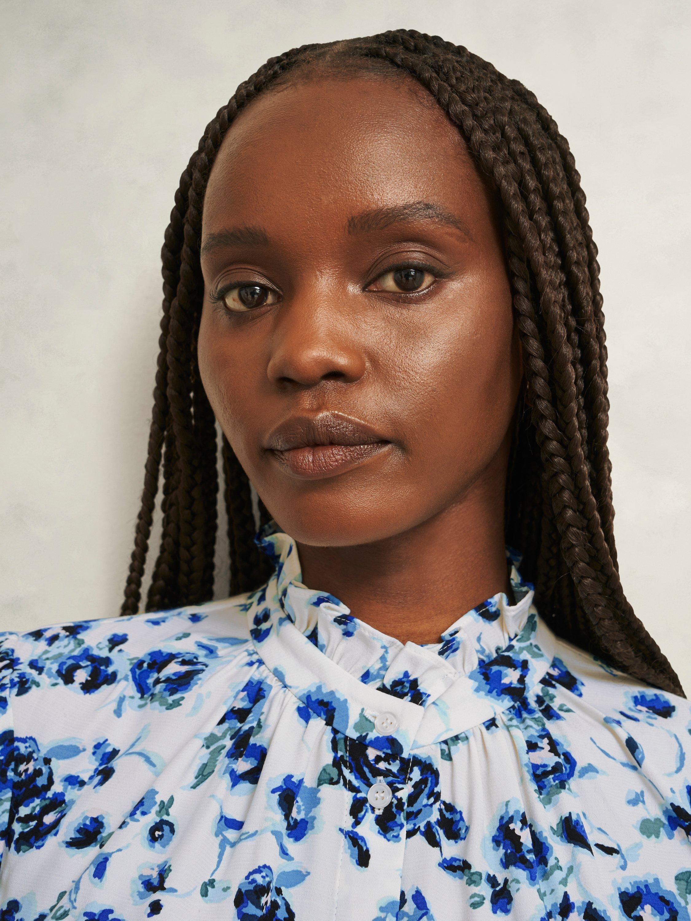 Product image 3 of 6, which shows Hobbs Elspeth Floral Top, Ivory/Multi, 12