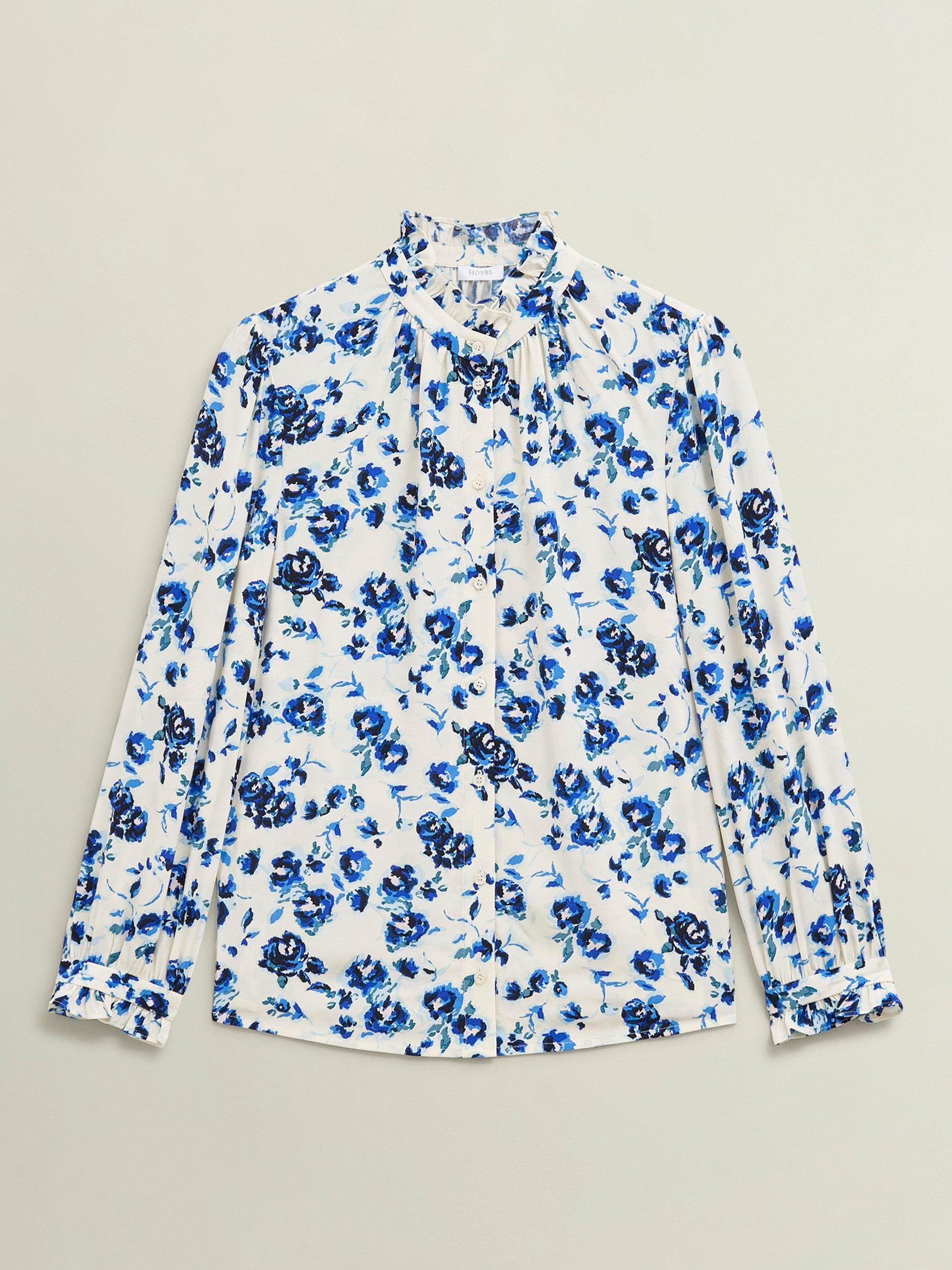 Product image 4 of 6, which shows Hobbs Elspeth Floral Top, Ivory/Multi, 12