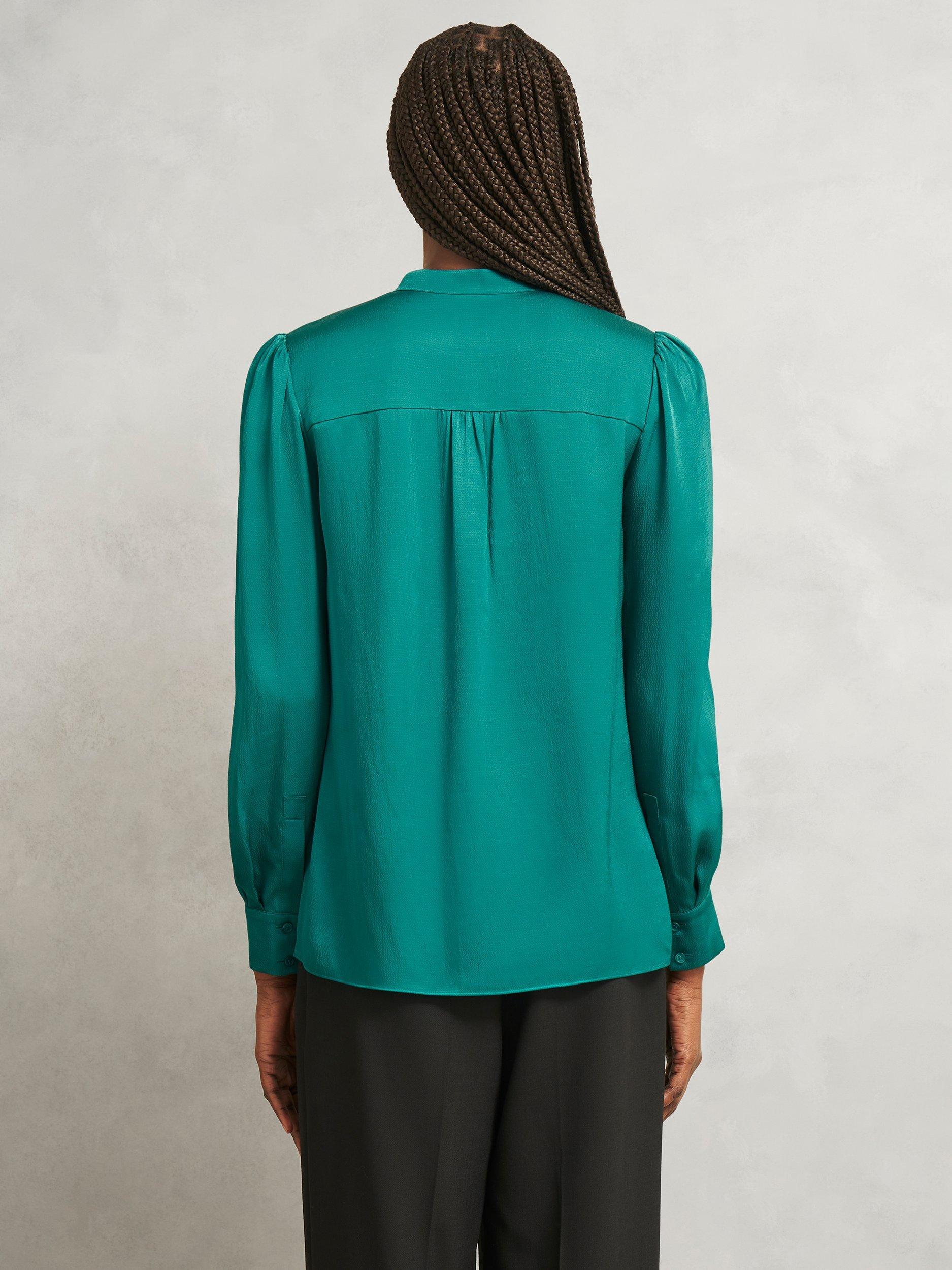 Product image 2 of 5, which shows Hobbs Jade Blouse, Deep Lake Green, 20