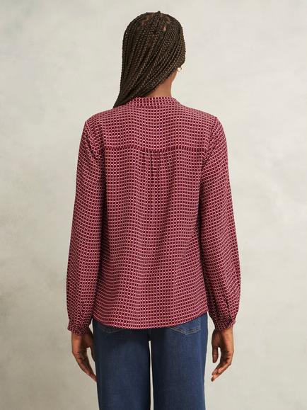 Hobbs Mila Geometric Top, Red/Multi - view 2, Red/Multi