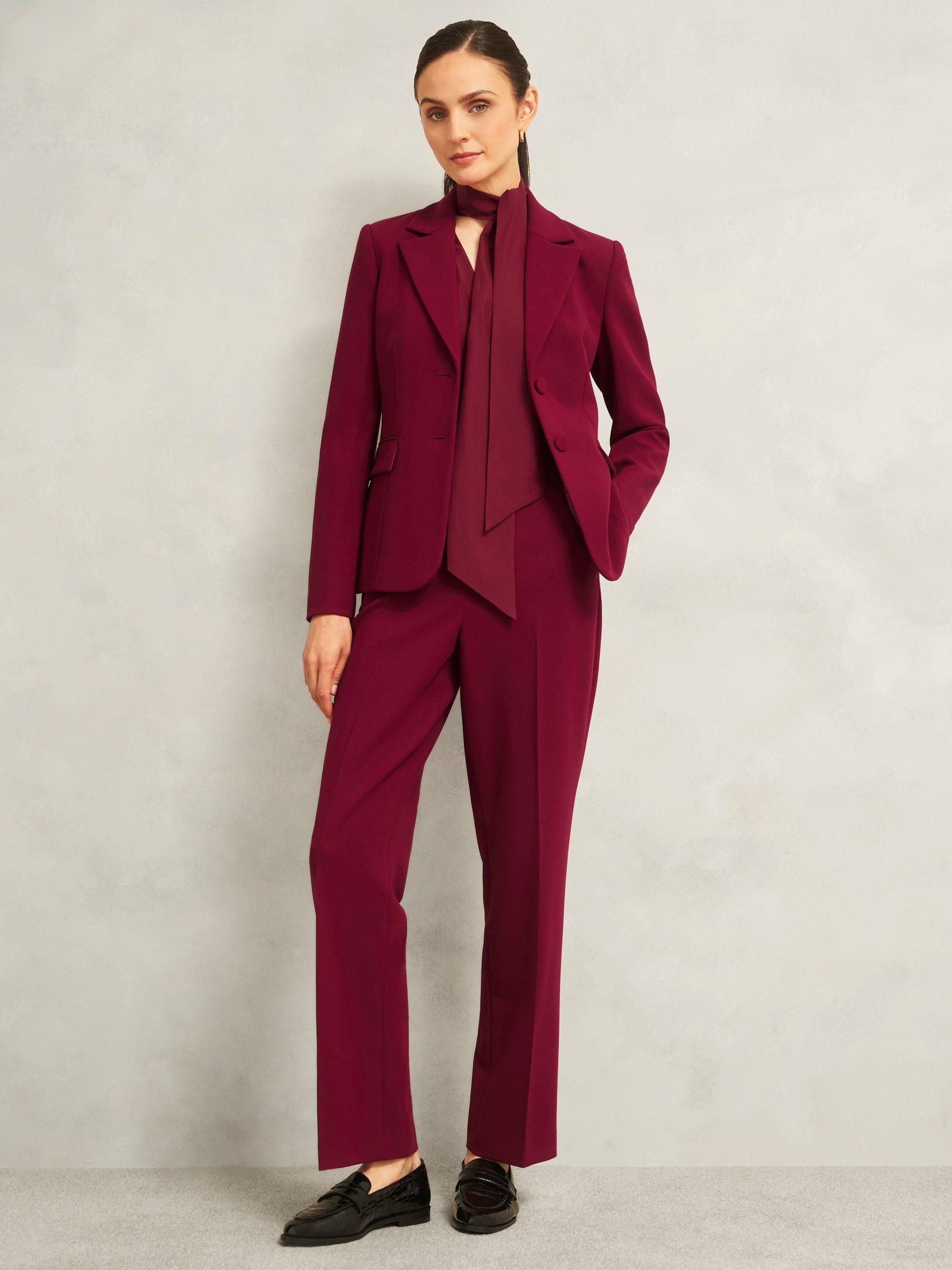 Product image 7 of 7, which shows Hobbs Mimi V-Neck Top, Beryl Red, 10