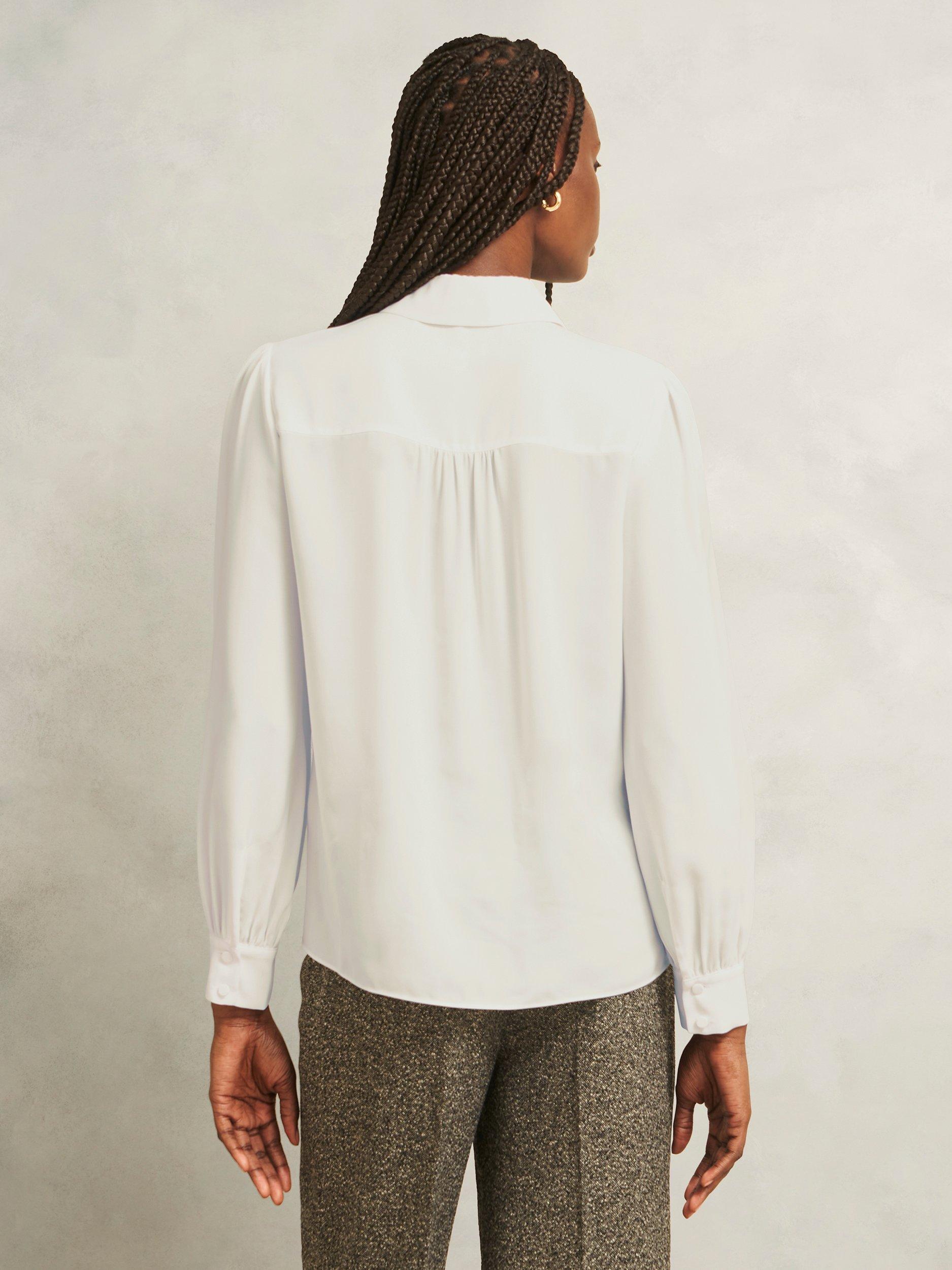 Product image 2 of 6, which shows Hobbs Rose Long Sleeve Shirt, Ivory, 10
