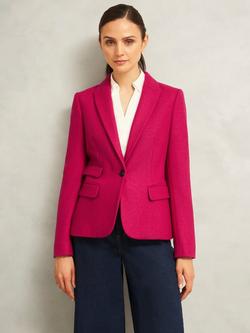 Hobbs Clare Pure Wool Blazer, Bright Pink, Bright Pink
