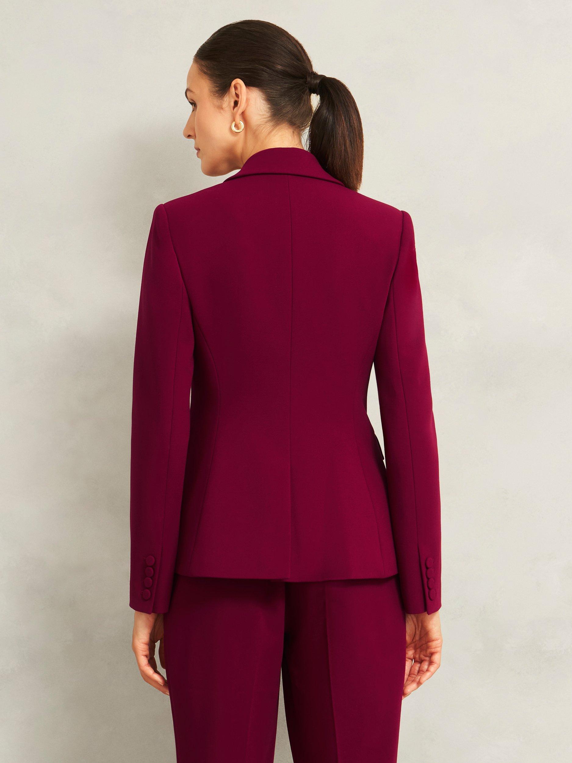 Product image 2 of 7, which shows Hobbs Mabel Classic Double Breasted Jacket, Beryl Red, 10