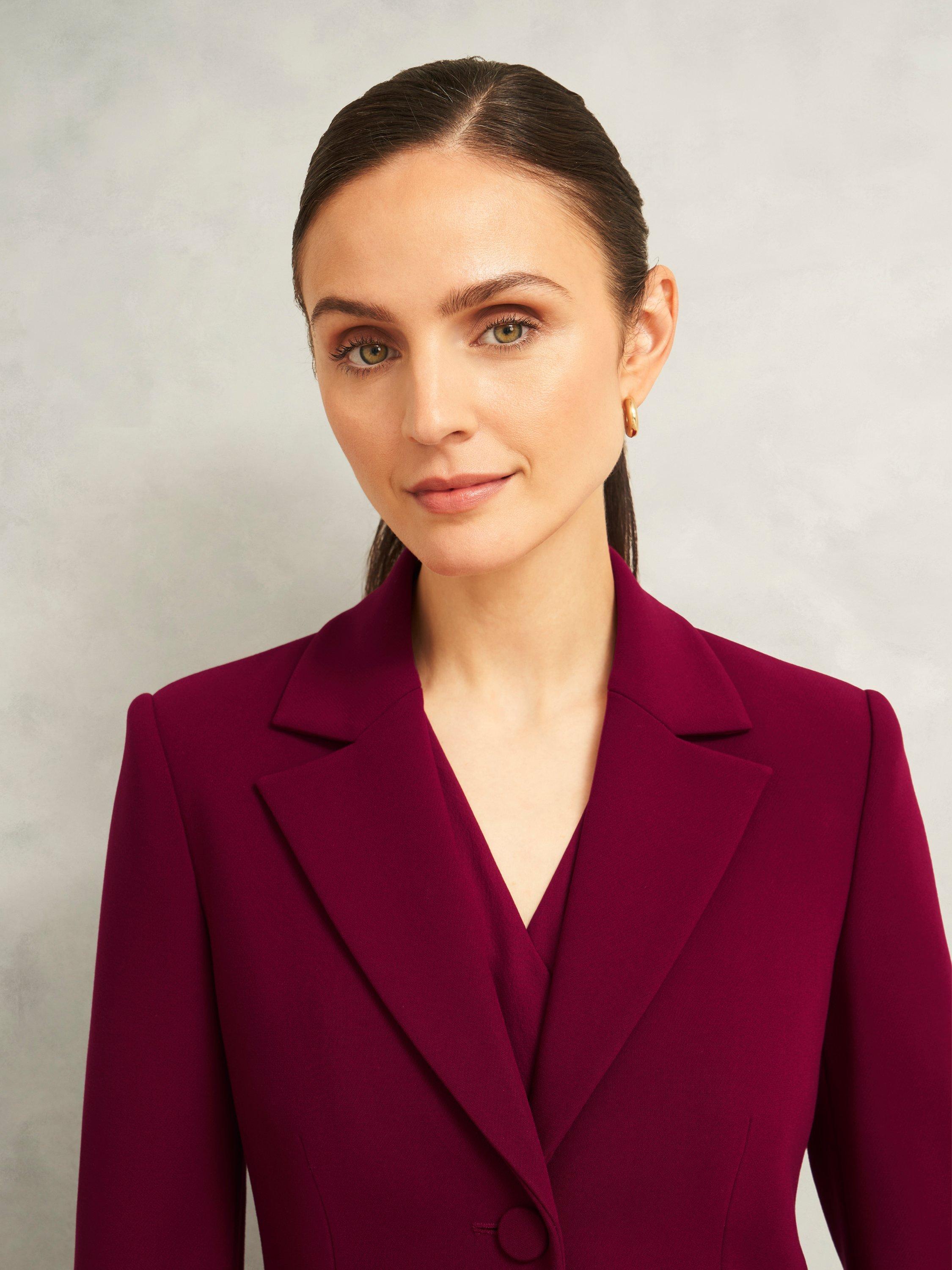 Product image 3 of 7, which shows Hobbs Mabel Classic Double Breasted Jacket, Beryl Red, 10