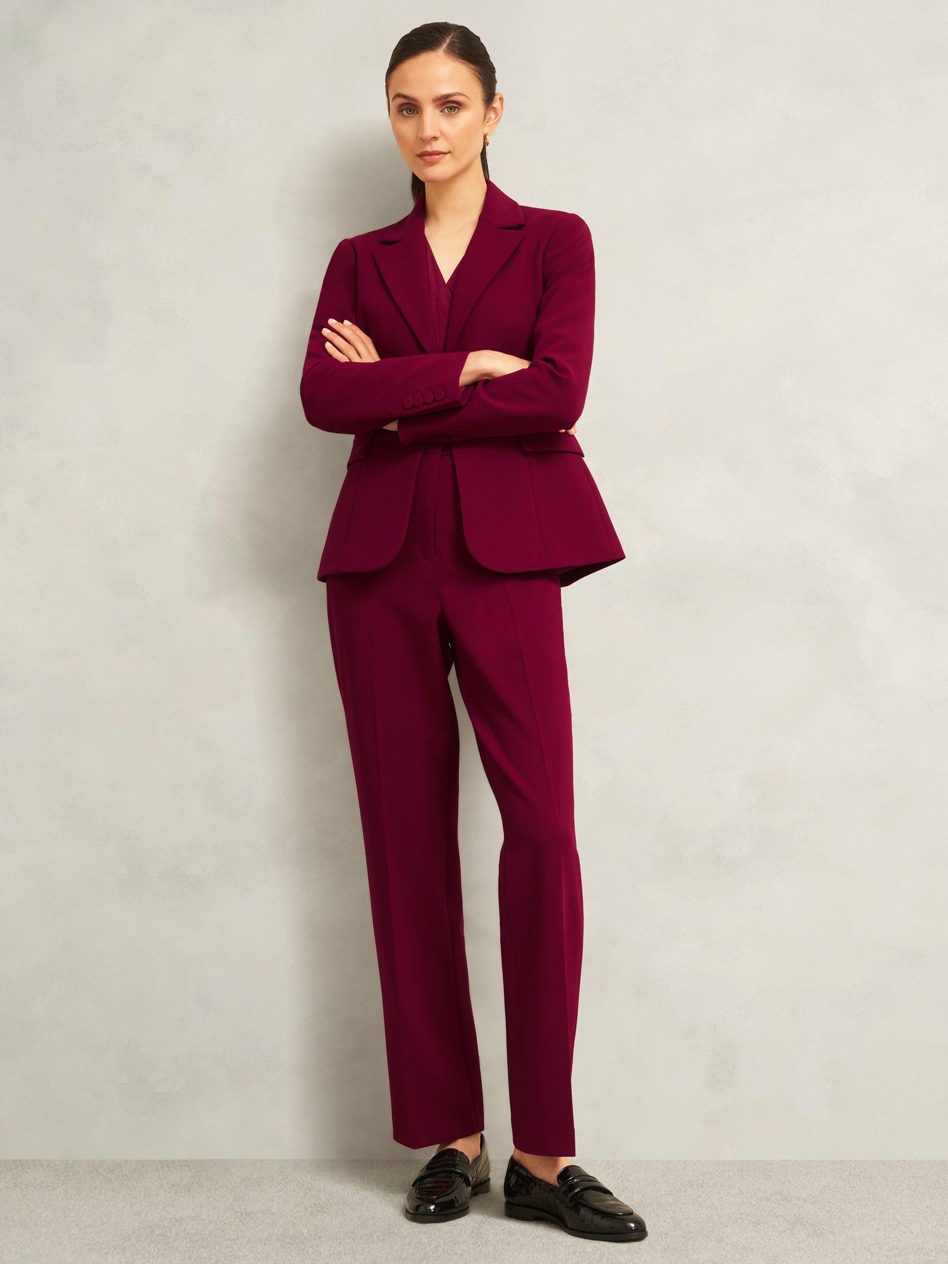 Product image 5 of 7, which shows Hobbs Mabel Classic Double Breasted Jacket, Beryl Red, 10
