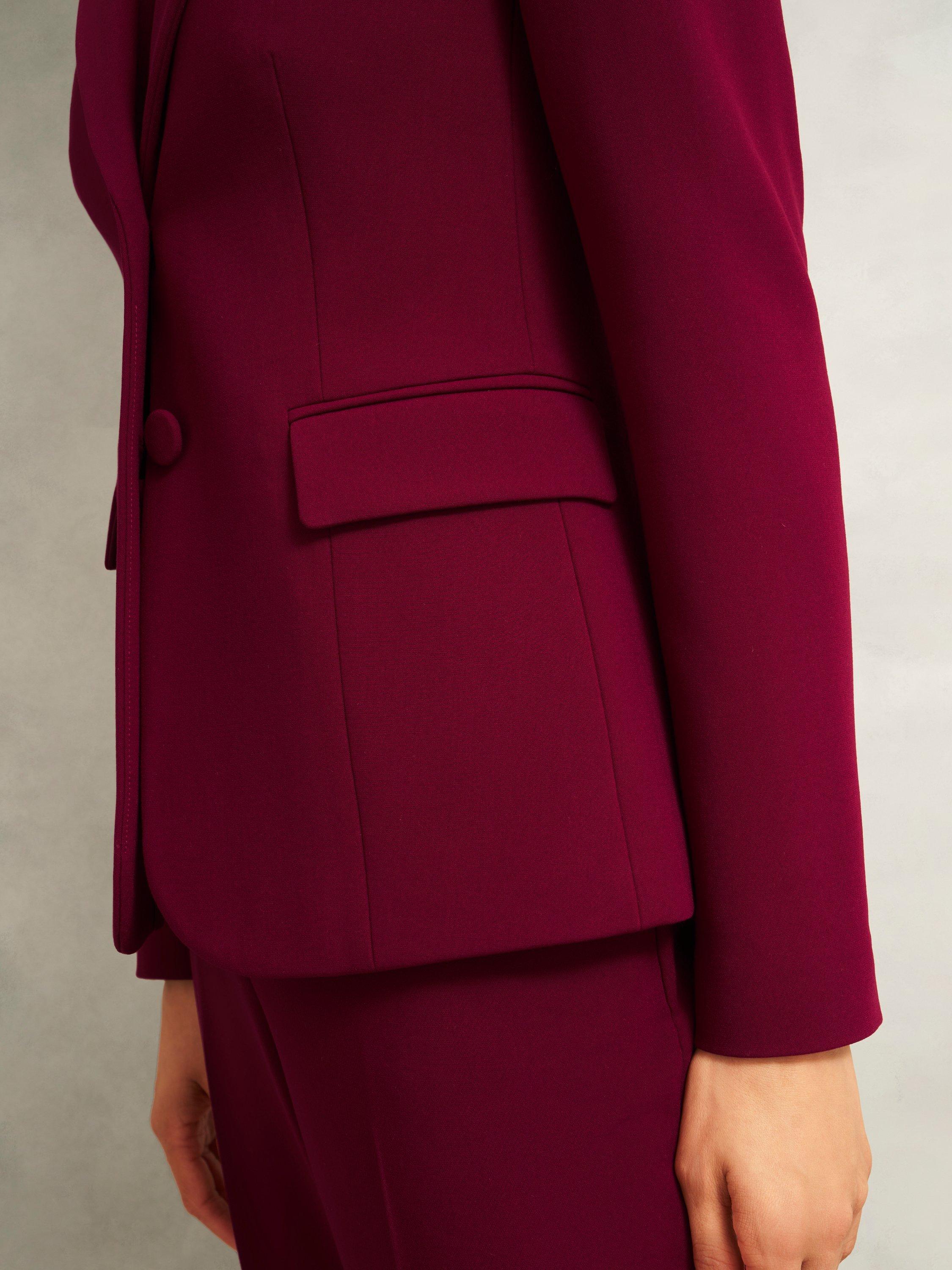 Product image 6 of 7, which shows Hobbs Mabel Classic Double Breasted Jacket, Beryl Red, 10